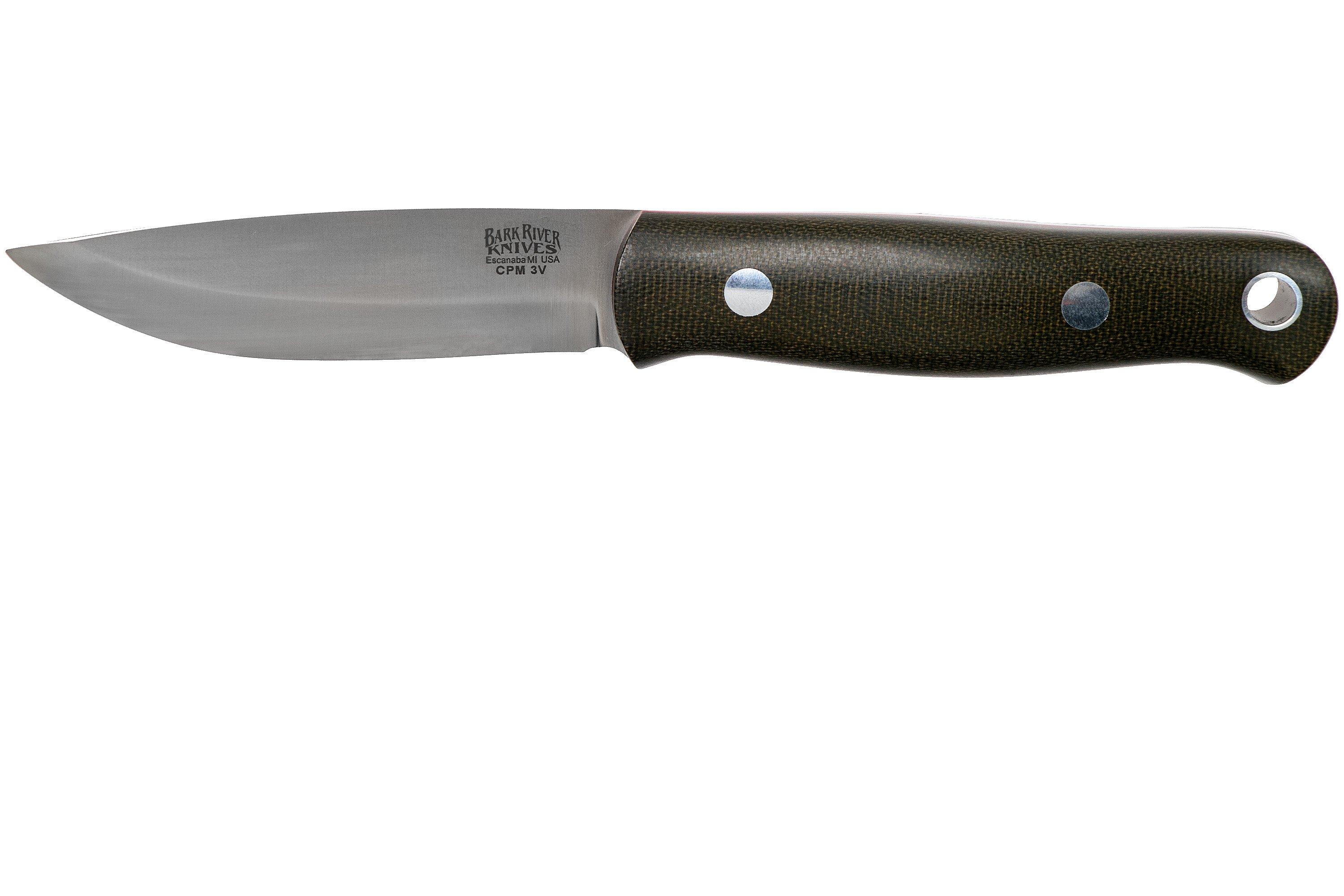 Bark River Bushcrafter LT CPM 3V, Black Canvas Micarta