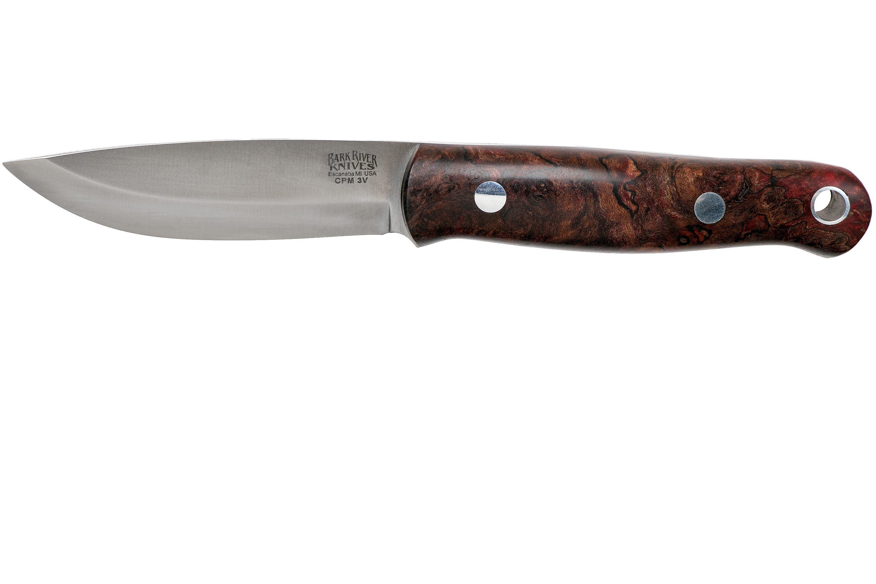 Bark River Bushcrafter LT CPM 3V, Hellfire Maple Burl