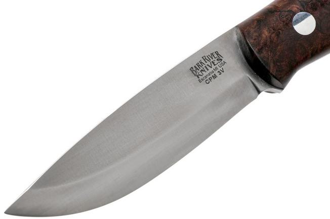 Bark River Bushcrafter LT CPM 3V, Hellfire Maple Burl