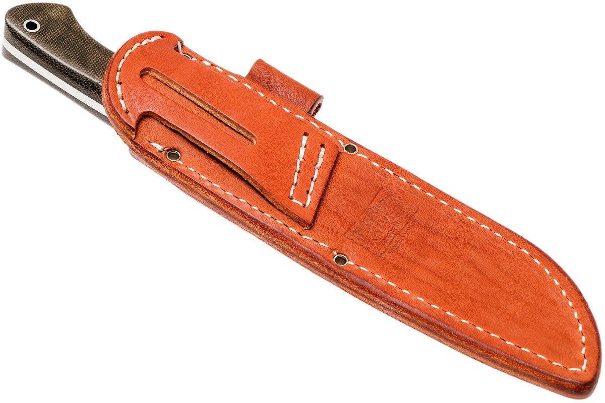 Bark River Aurora 3V, Green Canvas Micarta bushcraft knife