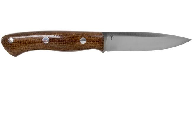 Bark River Aurora CPM 3V, Tan Burlap Micarta bushcraft knife 