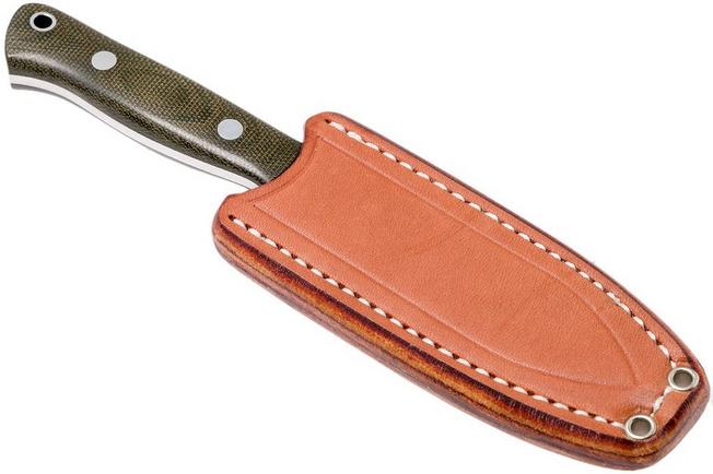 Bark River Bravo Necker CPM 154CM, Green Canvas Micarta, brown