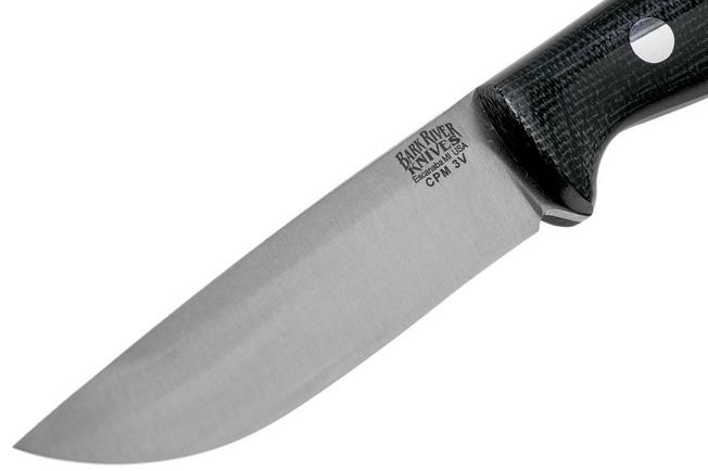Imagen para Bark River Bravo EDC CPM 3V Rampless, Black Canvas Micarta cuchillo bushcraft