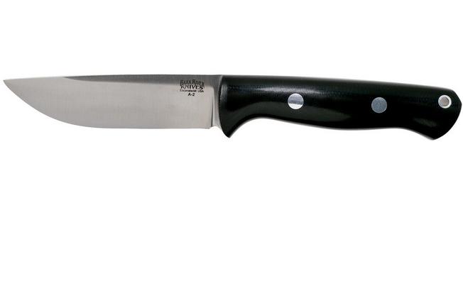 Bark River Bravo 1 A2, Black Canvas Micarta Rampless outdoor knife