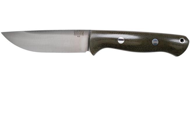 Bark River Bravo 1 A2 Green Canvas Micarta Rampless bushcraft