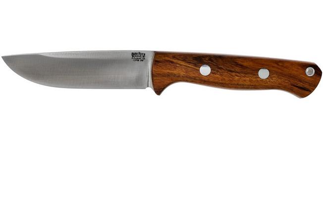 Bark River Bravo 1 LT Hunter CPM 3V, Desert Ironwood, brown sheath