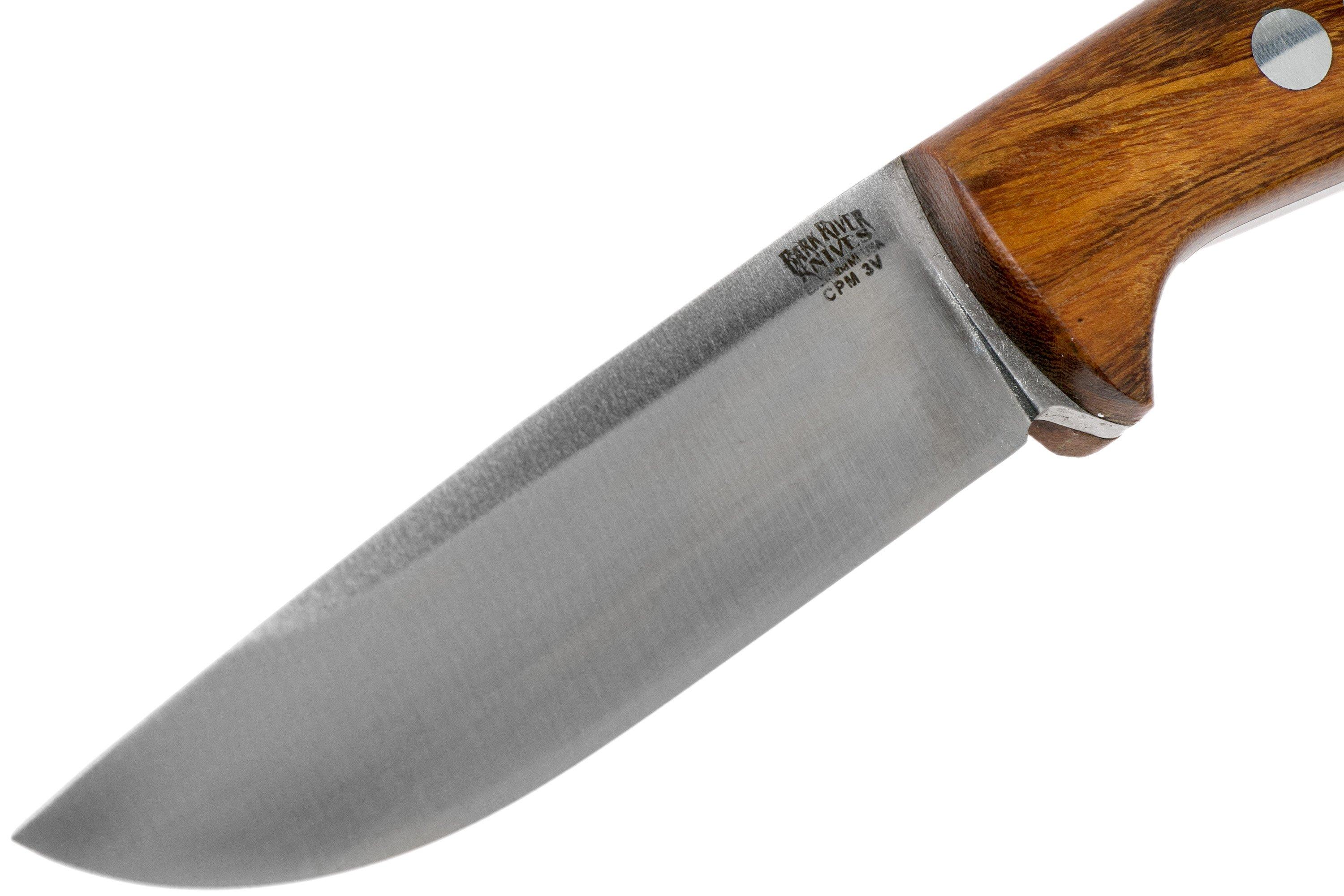 Bark River Bravo 1 LT Hunter CPM 3V, Desert Ironwood, brown sheath 