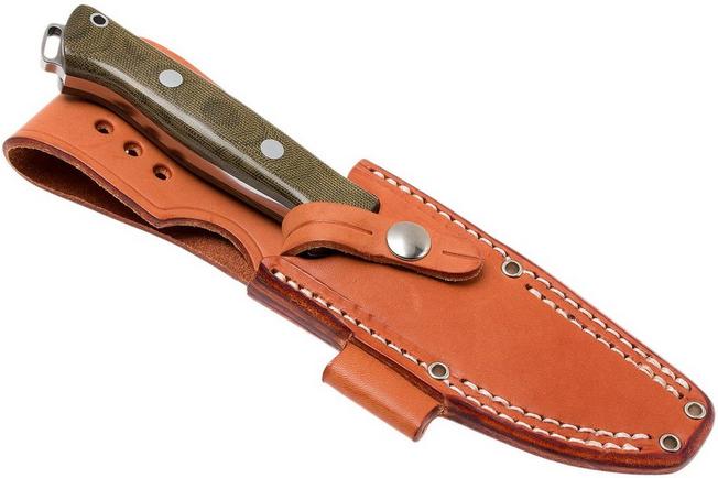 Mora Garberg Black Carbon bushcraft knife, leather sheath