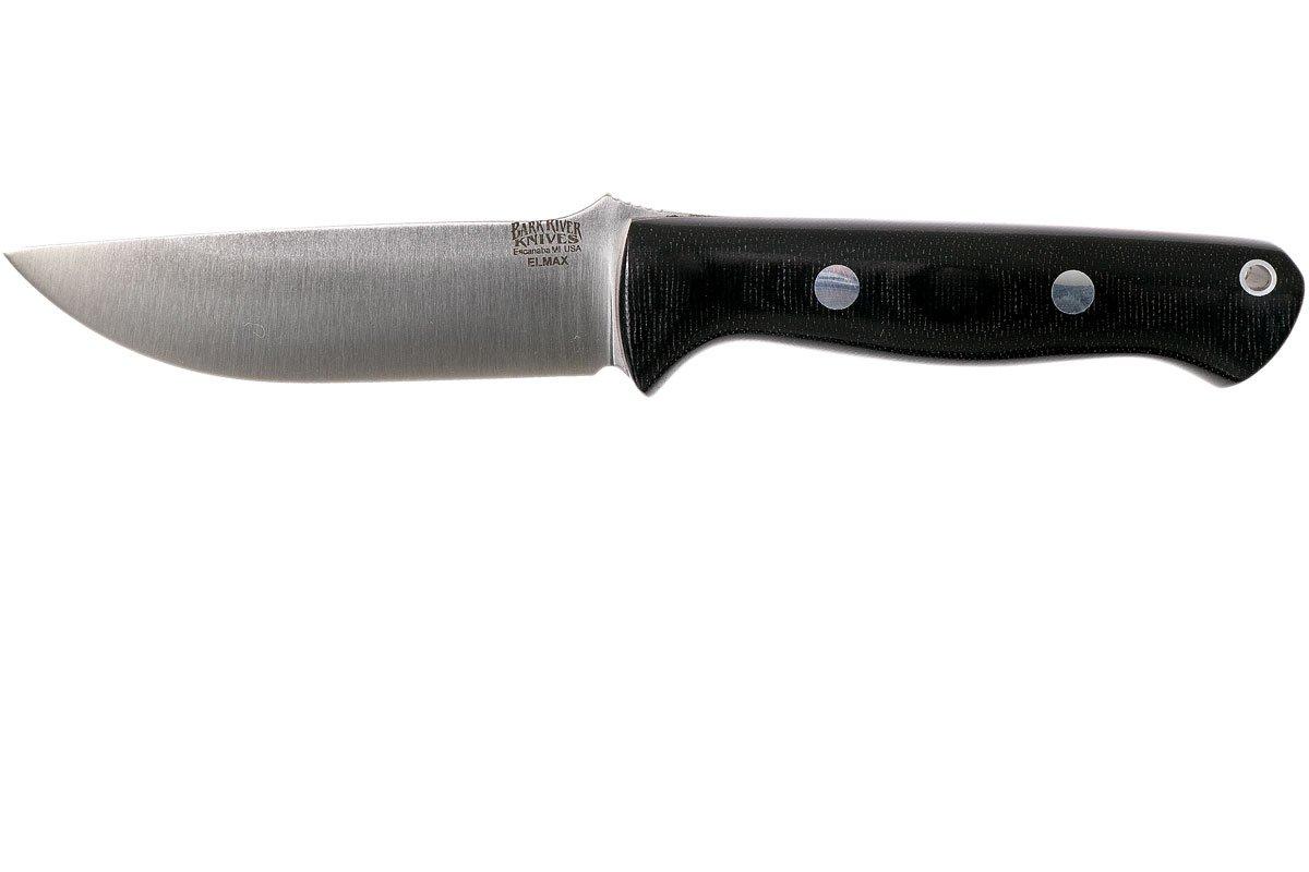 Bark River Bravo 1 LT Elmax Black Canvas Micarta & Red Liner