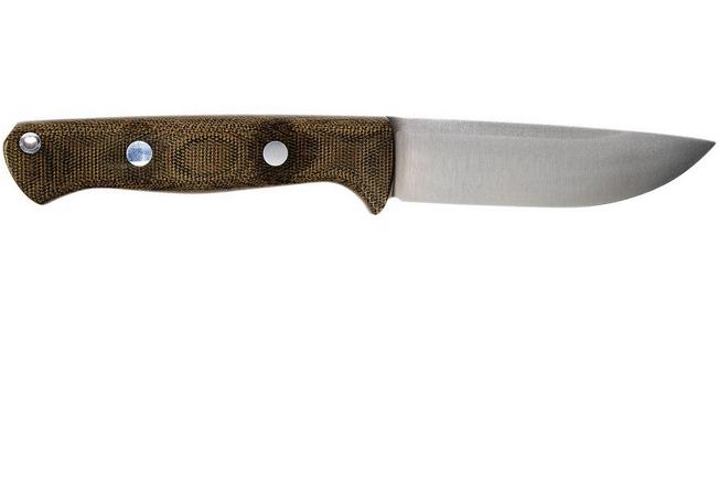 Bark River Bravo 1 LT Elmax Rampless, Green Canvas Micarta, brown