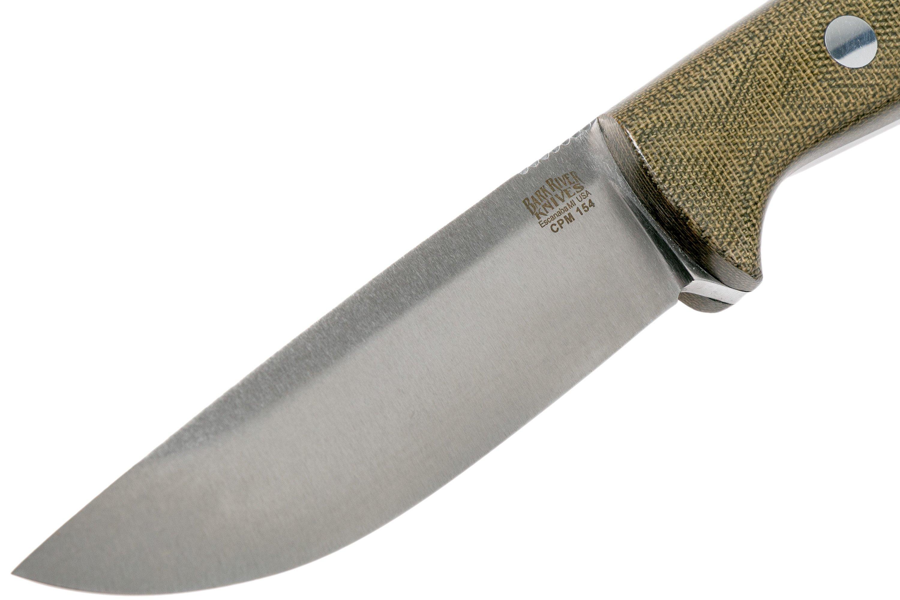 Bark River Bravo 1 CPM 154 Field Knife, Green Canvas Micarta | Voordelig  kopen bij knivesandtools.nl