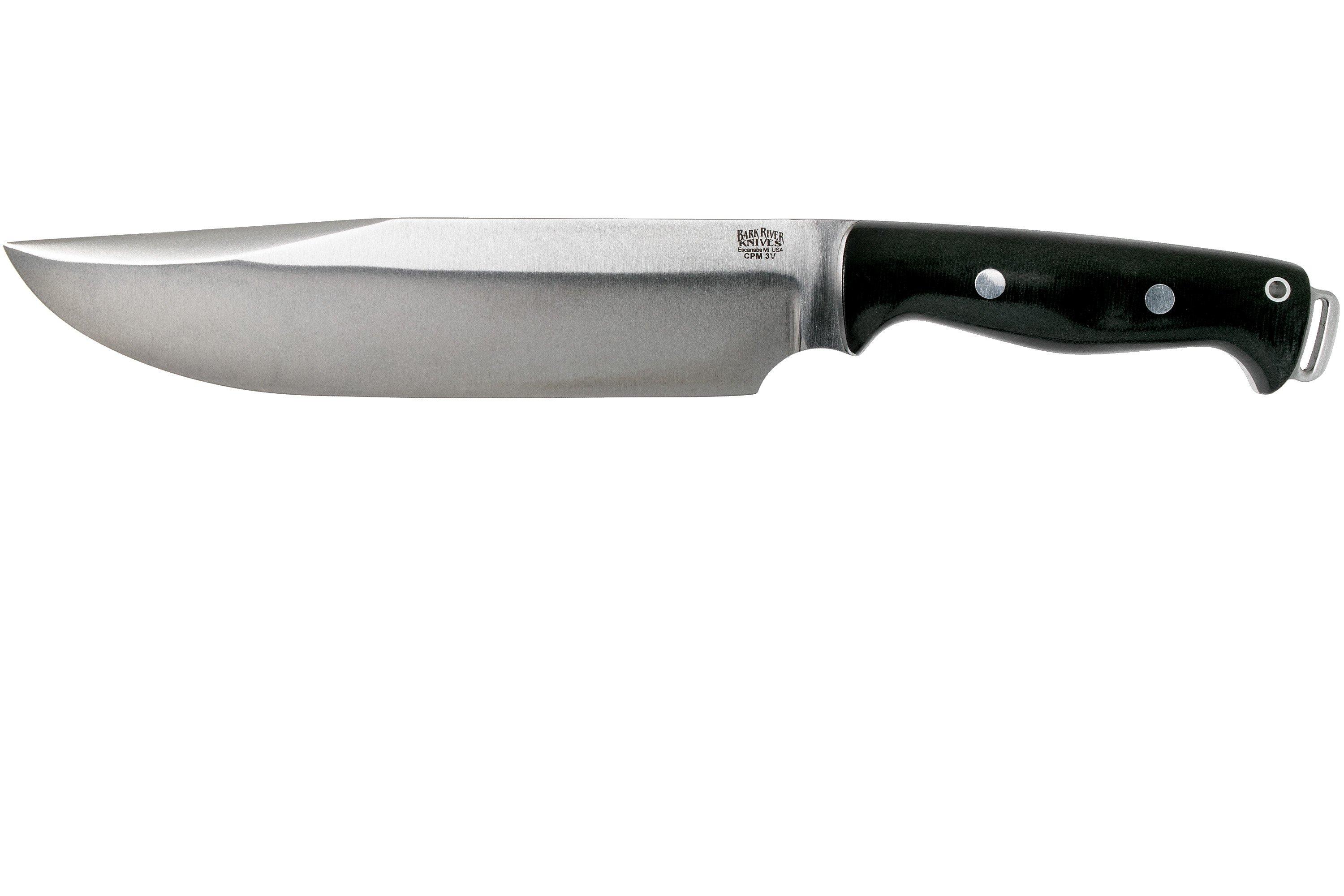 Bark River Bravo Crusader CPM 3V, Black Canvas Micarta 