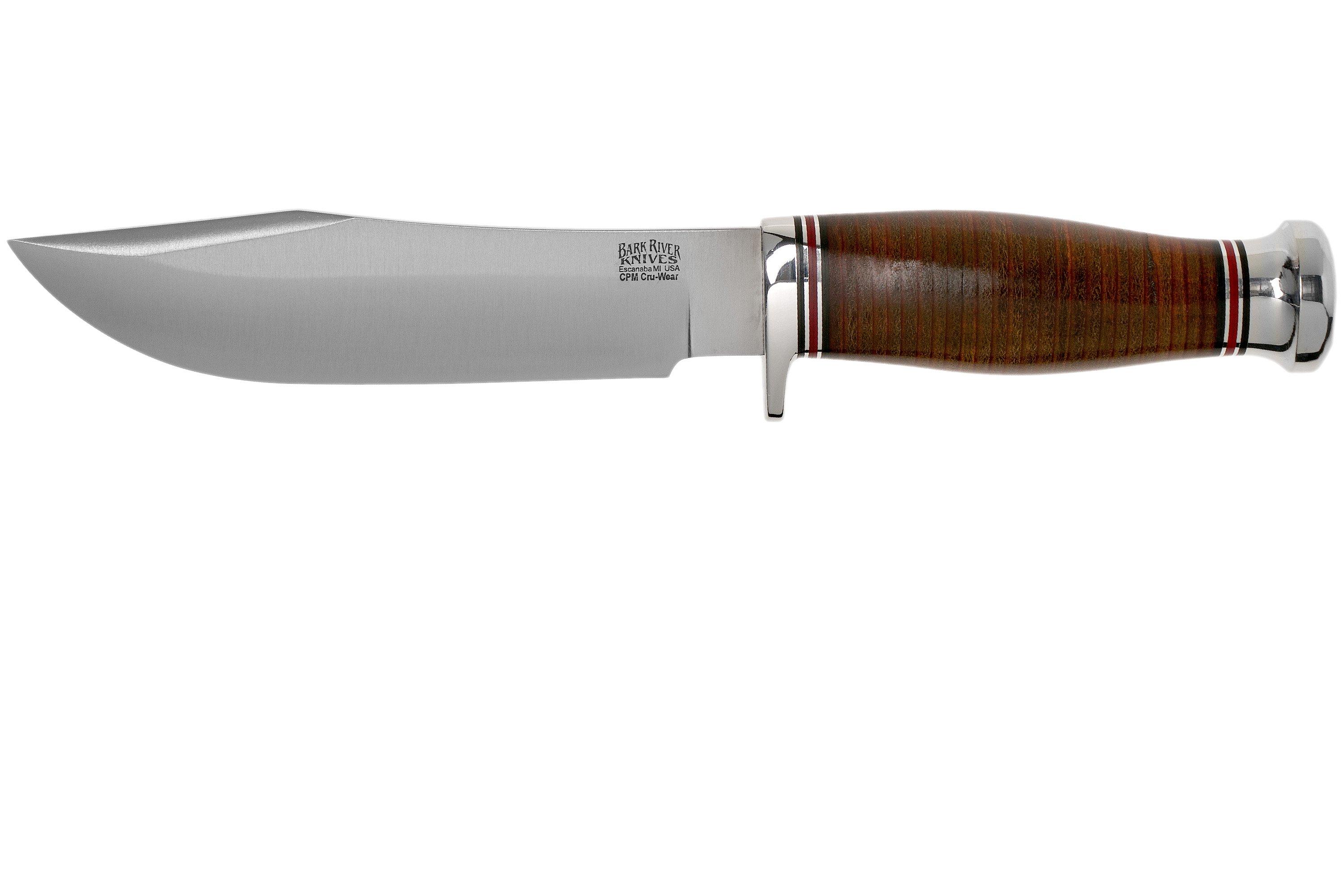 Bark River Special Hunting Knife CPM CruWear, Aged Stacked Leather