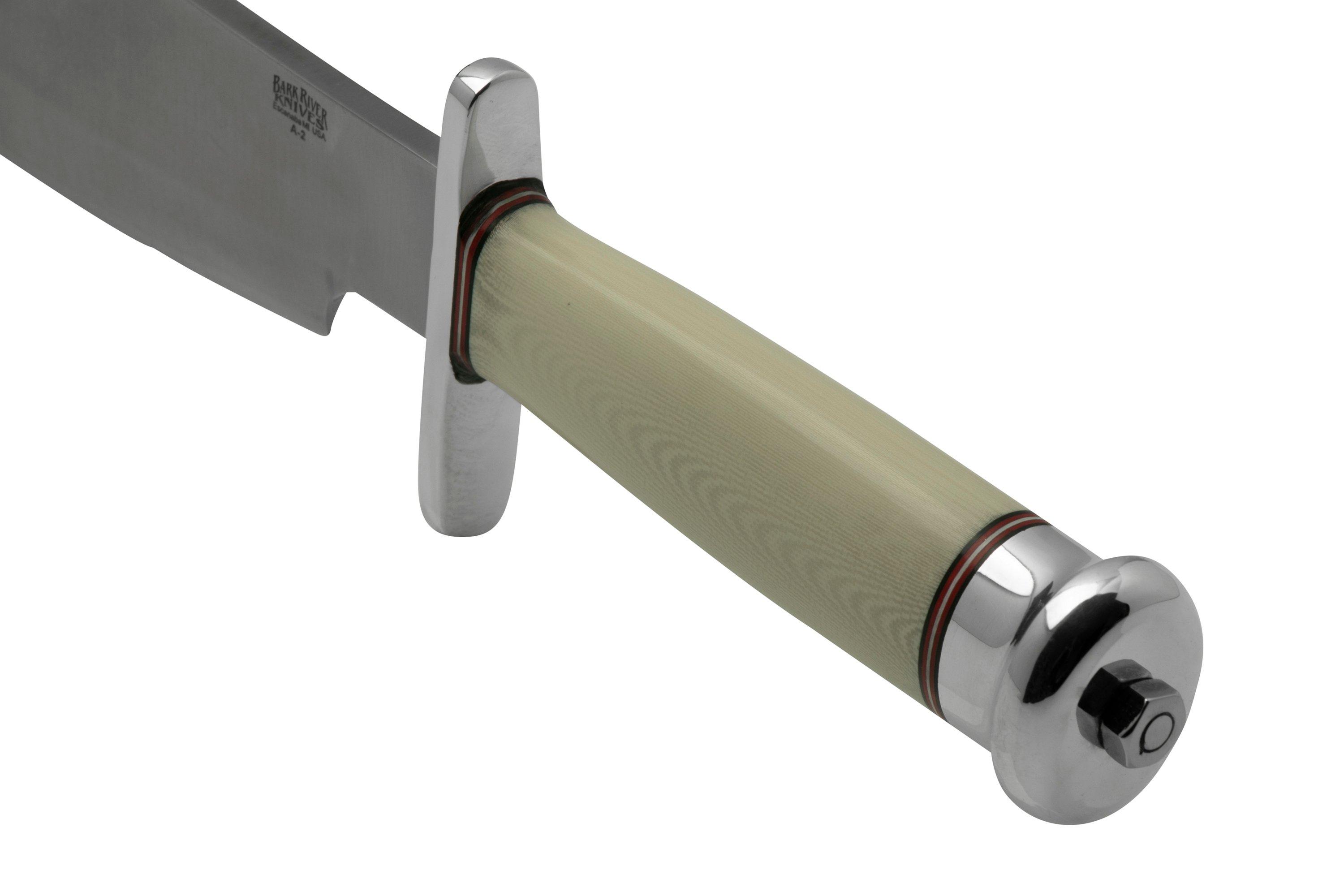 Bark River Shining Mountain Bowie A2 Ivory G10 Double Quillion, bowie