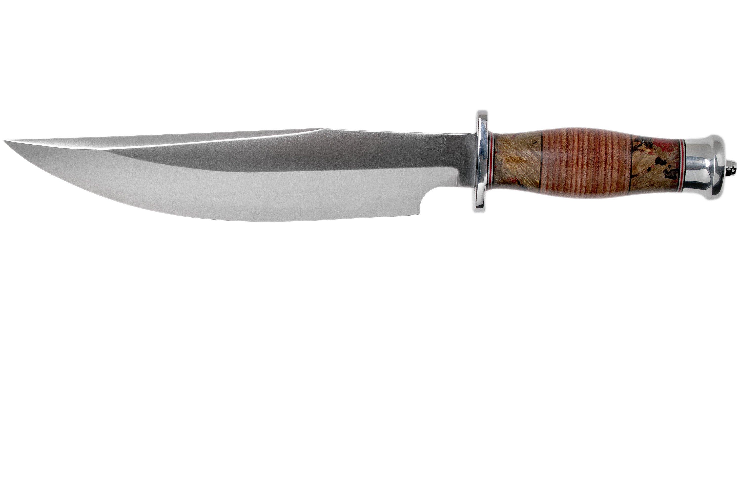 Bark River Highwayman III A2 Stacked Leather, Black Gold Maple Bowie