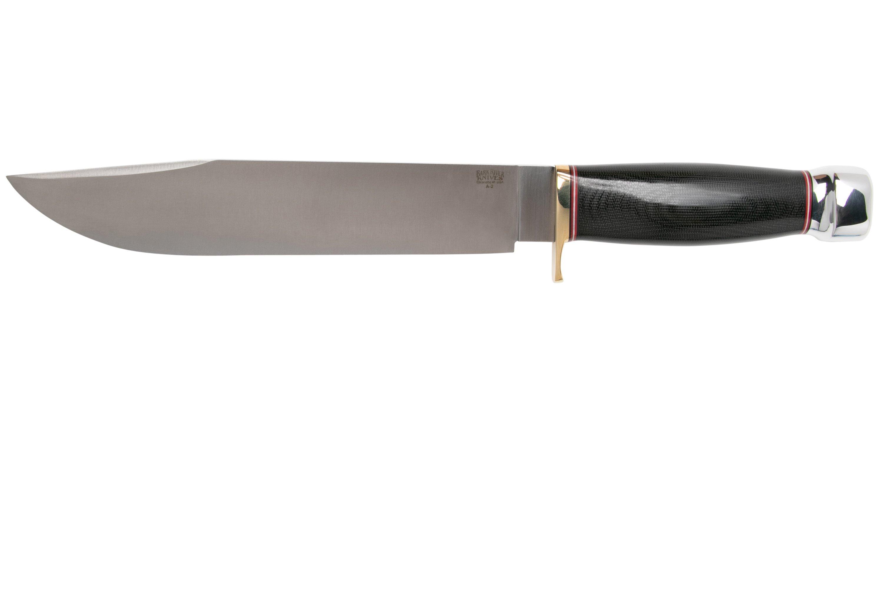 Bark River 1909 Michigan Bowie A2 Black Canvas Micarta, Single Quillion