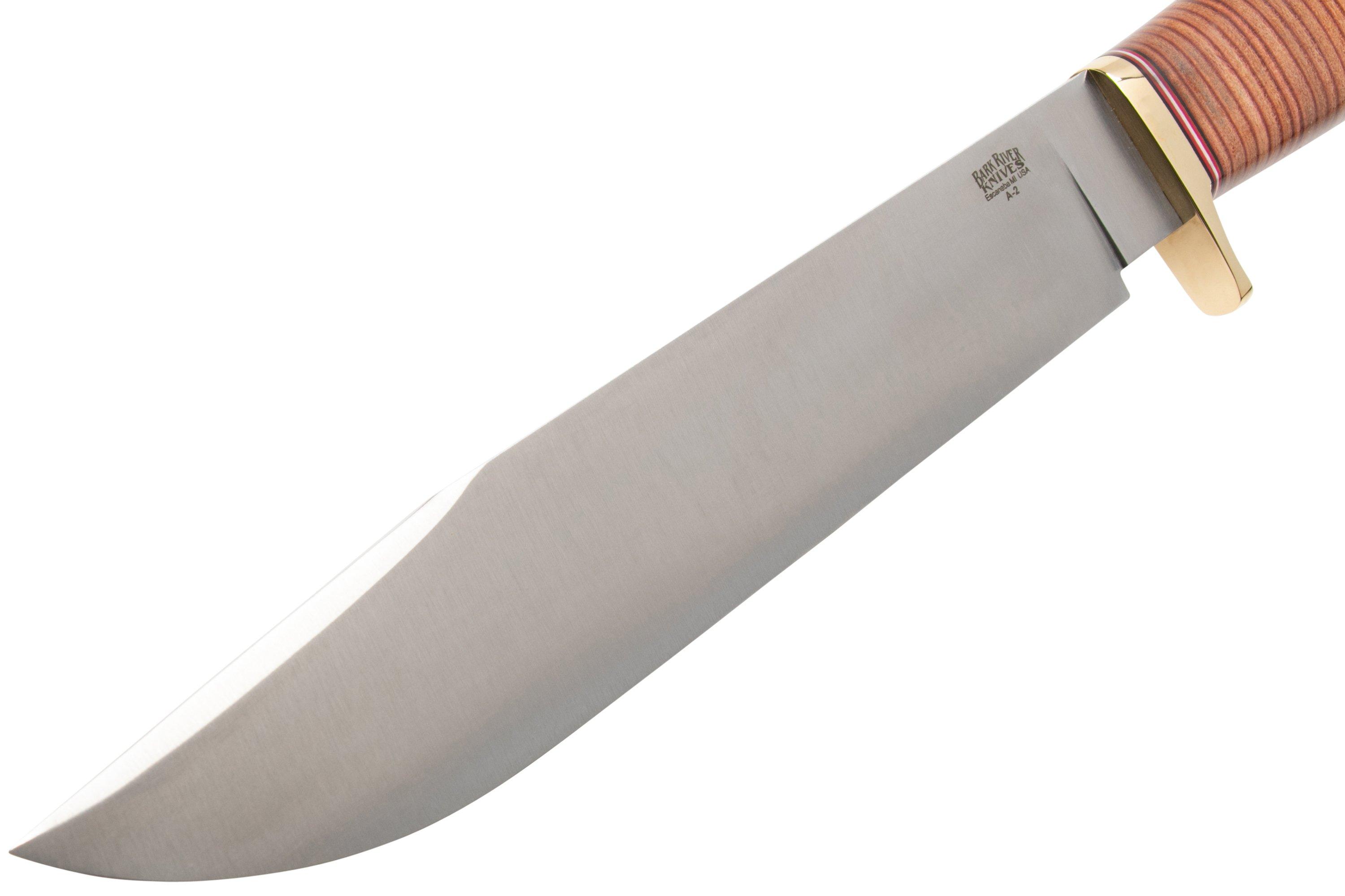 Bark River 1909 Michigan Bowie A2 Stacked Leather, Clip Point, SQ