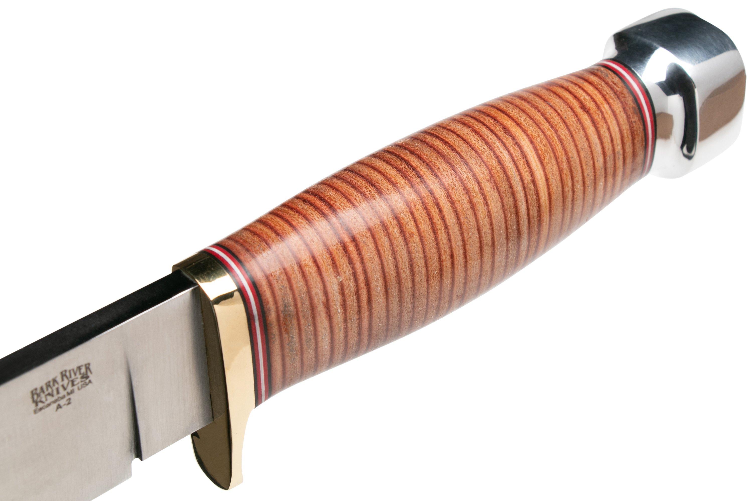 Bark River 1909 Michigan Bowie A2 Stacked Leather, Clip Point, SQ