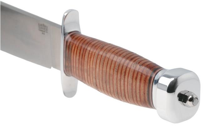 Image for Bark River 1909 Michigan Bowie Clip Point BR-09-214 Satin A2, Stacked Leather, Double Quillion, bowie knife