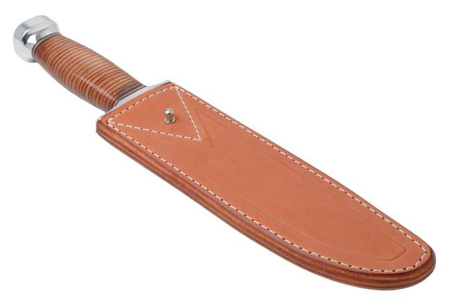 Image for Bark River 1909 Michigan Bowie Clip Point BR-09-214 Satin A2, Stacked Leather, Double Quillion, bowie knife