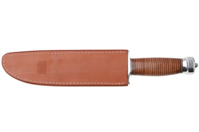 Image for Bark River 1909 Michigan Bowie Clip Point BR-09-214 Satin A2, Stacked Leather, Double Quillion, bowie knife