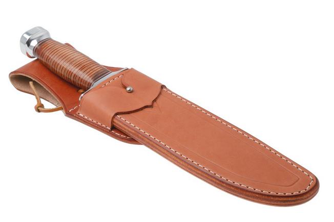 Image for Bark River 1909 Michigan Bowie Clip Point BR-09-214 Satin A2, Stacked Leather, Double Quillion, bowie knife