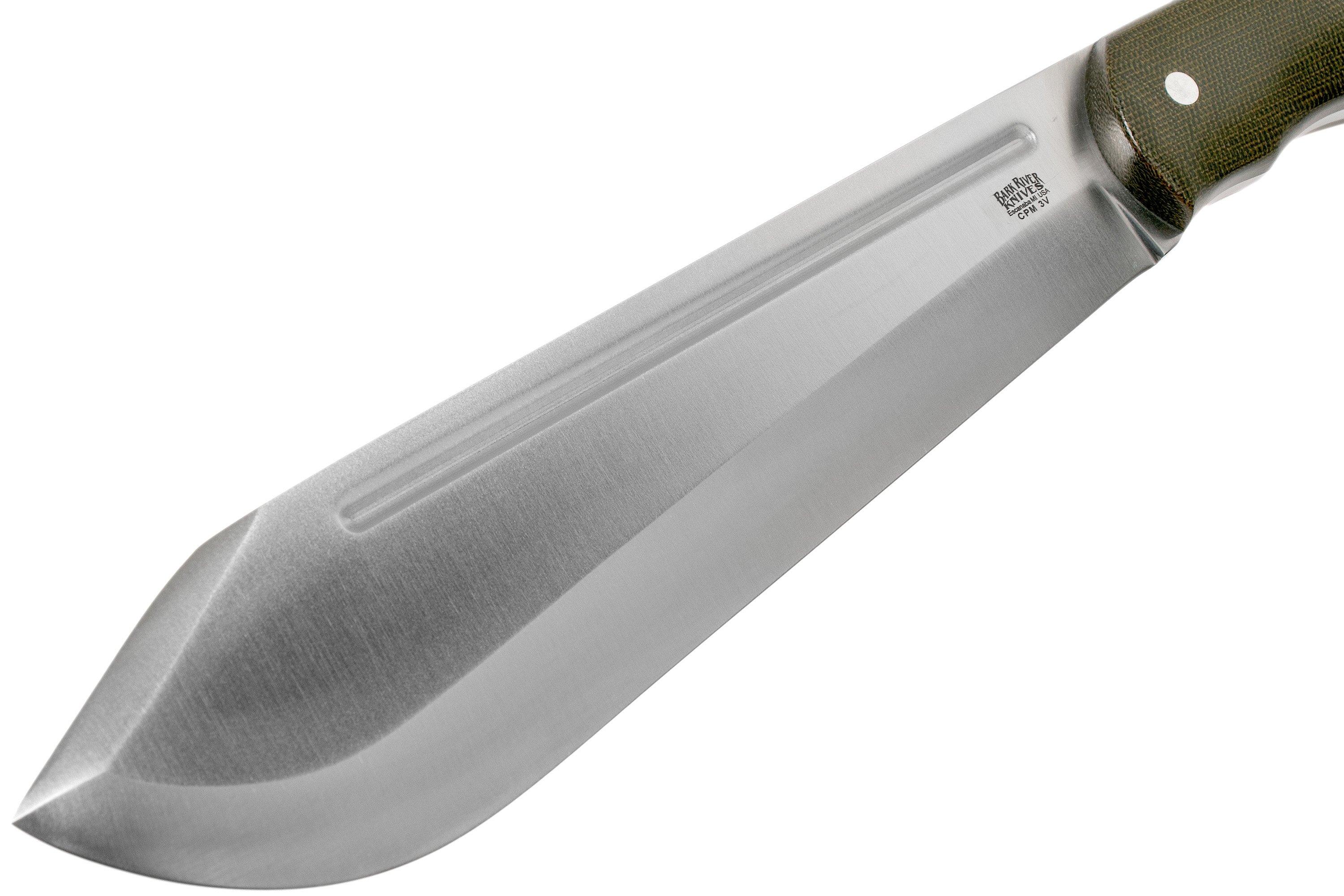 Bark River JX5 Vengeful 1 CPM 3V Green Canvas Micarta machete