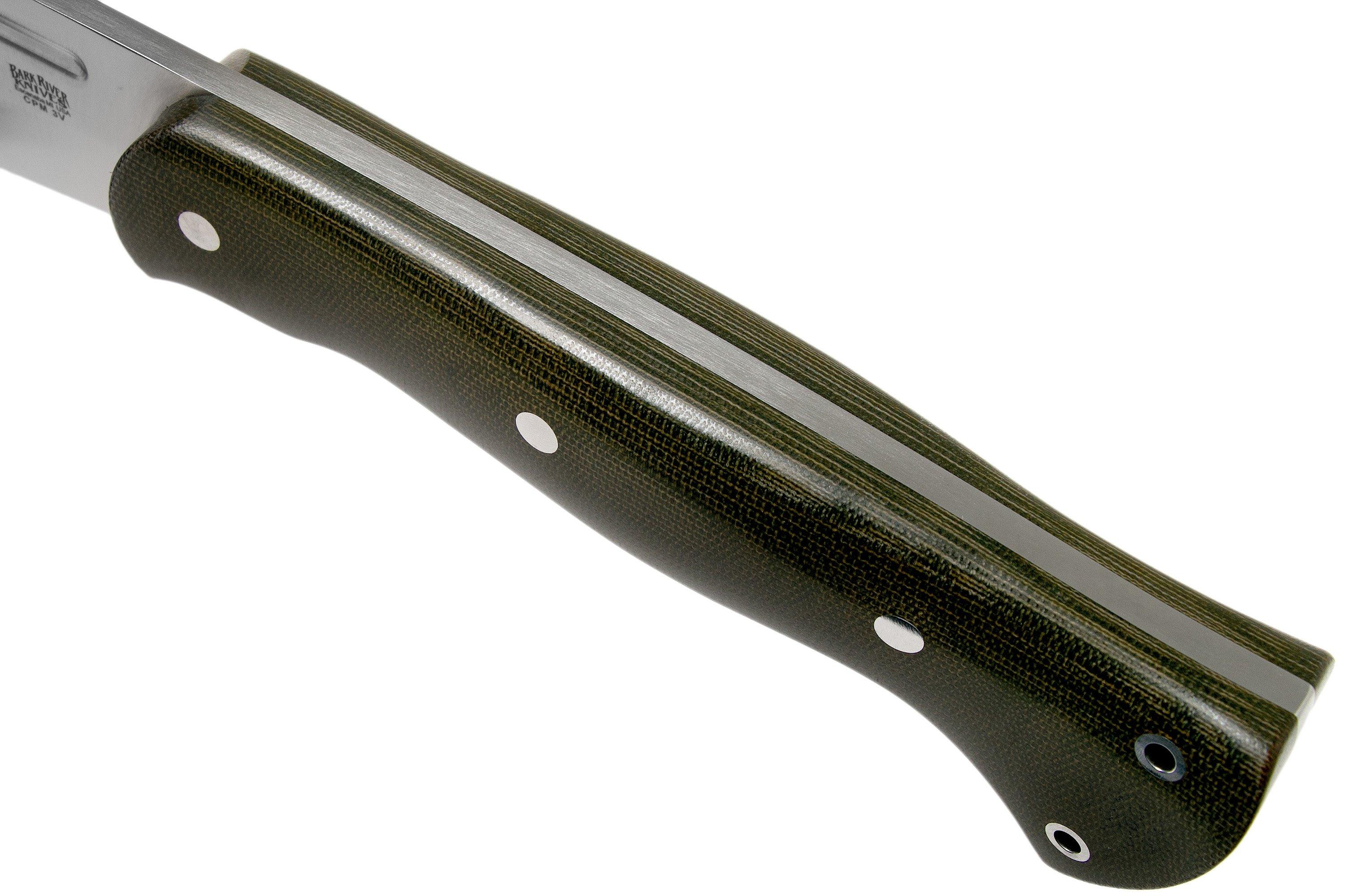 Bark River JX5 Vengeful 1 CPM 3V Green Canvas Micarta machete