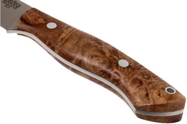 Bark River Sahara Hunter A2, Chechen Burl, brown sheath