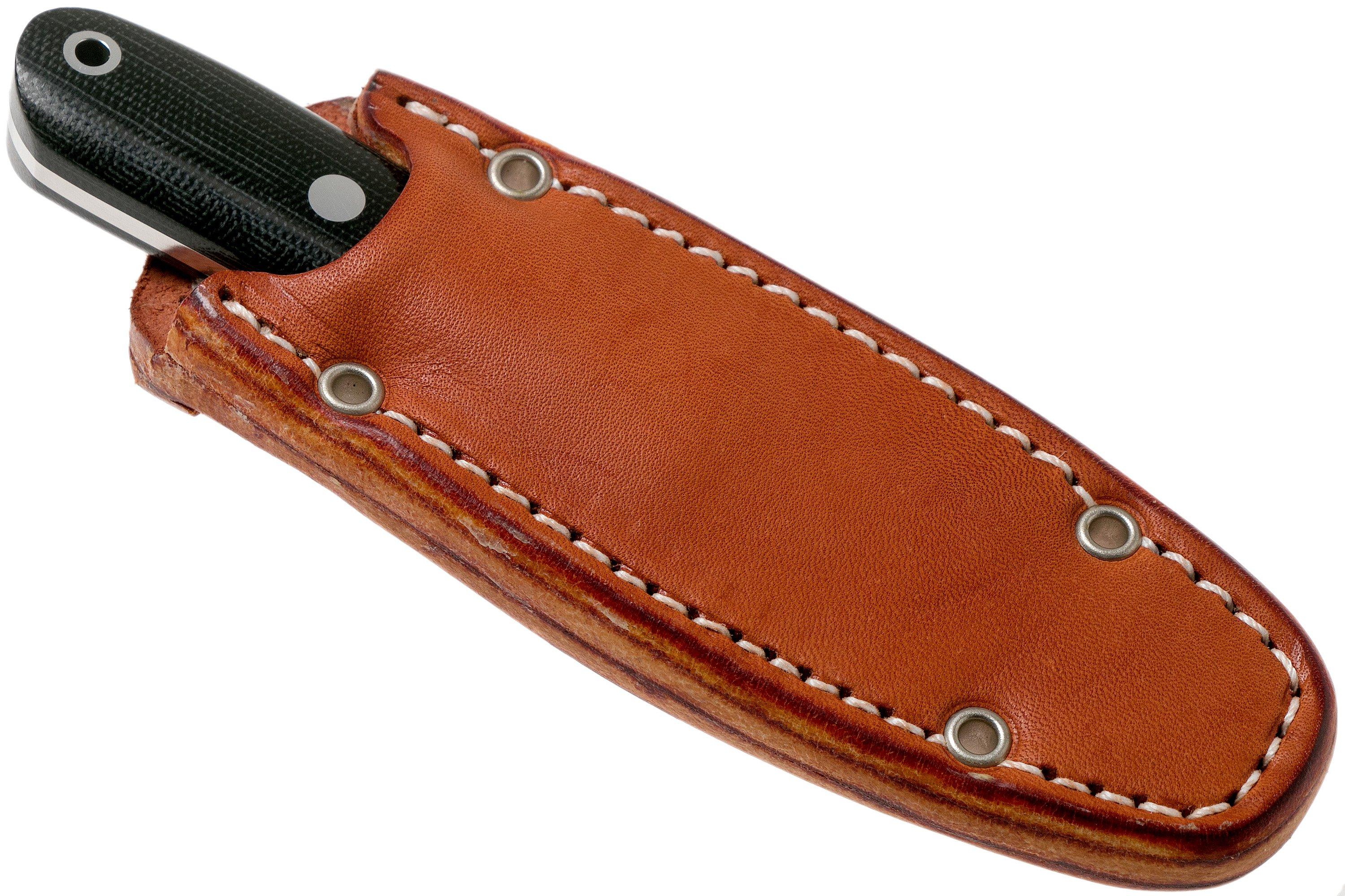 Bark River City Knife Elmax, Black Canvas Micarta, vaststaand mes