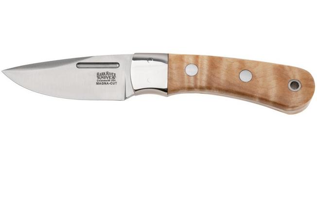 Afbeelding voor Bark River Essential CPM MagnaCut, Natural Curly Maple, vaststaand mes