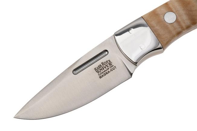 Afbeelding voor Bark River Essential CPM MagnaCut, Natural Curly Maple, vaststaand mes