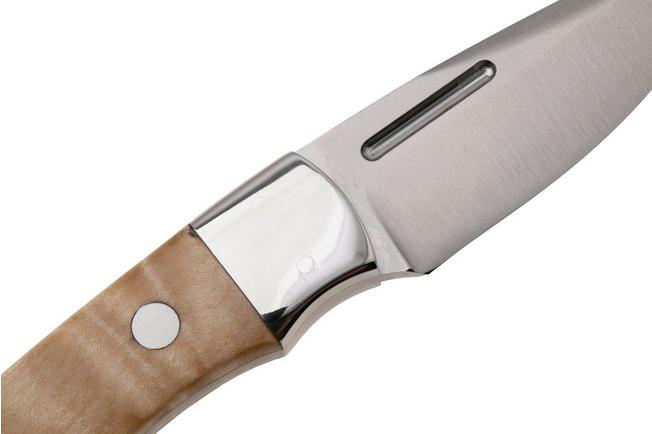 Afbeelding voor Bark River Essential CPM MagnaCut, Natural Curly Maple, vaststaand mes