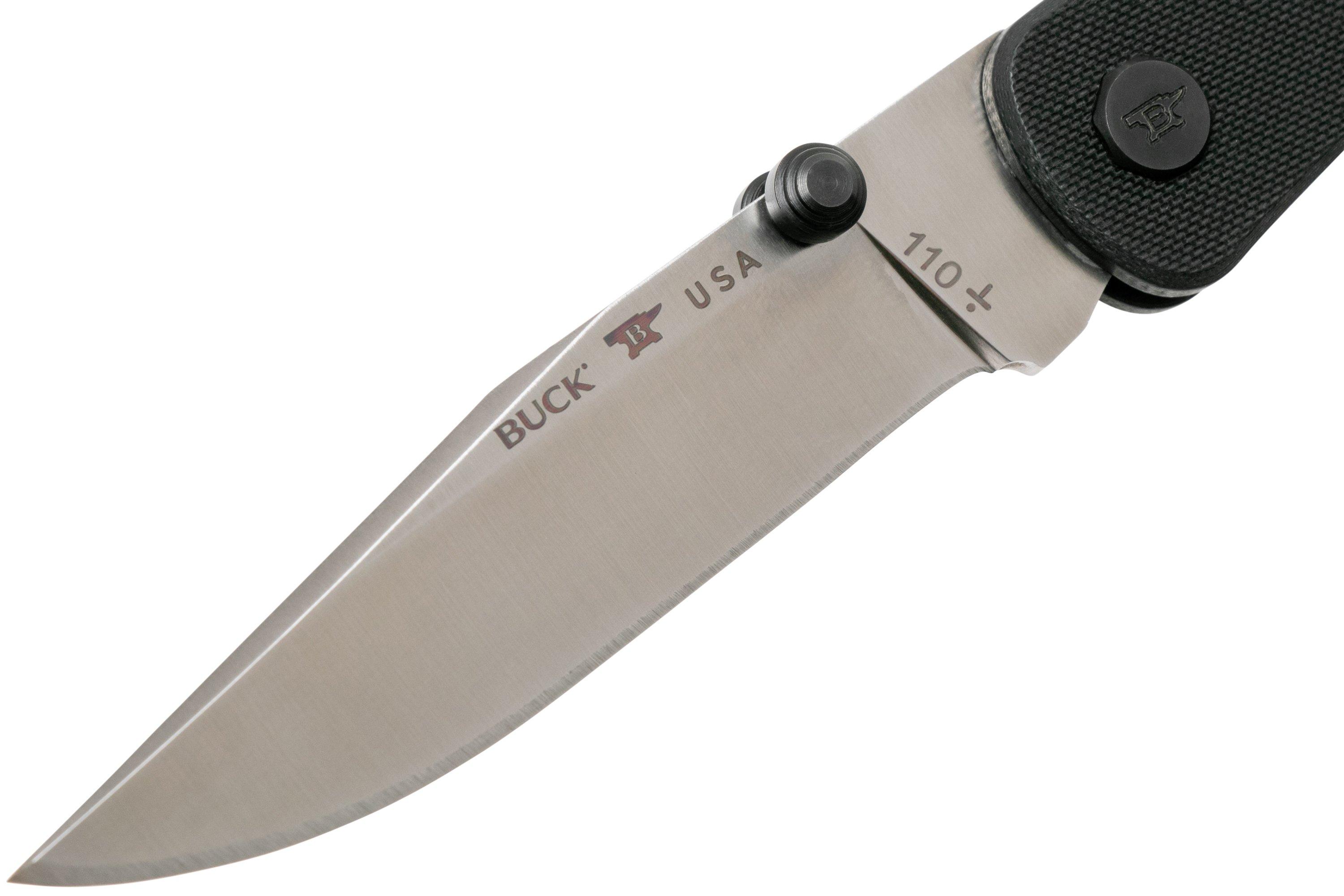 Buck - 110 Slim Pro TRX Lockback - Black G-10 - CPM S30V - Satin - 3.75