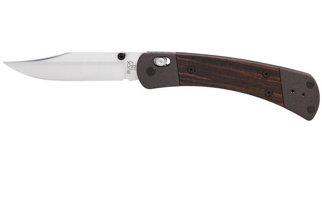 Image for Buck 110 Folding Hunter Crossbar Lock 0110BRS18 Satin MagnaCut, Aluminium, Macassar Ebony, pocket knife