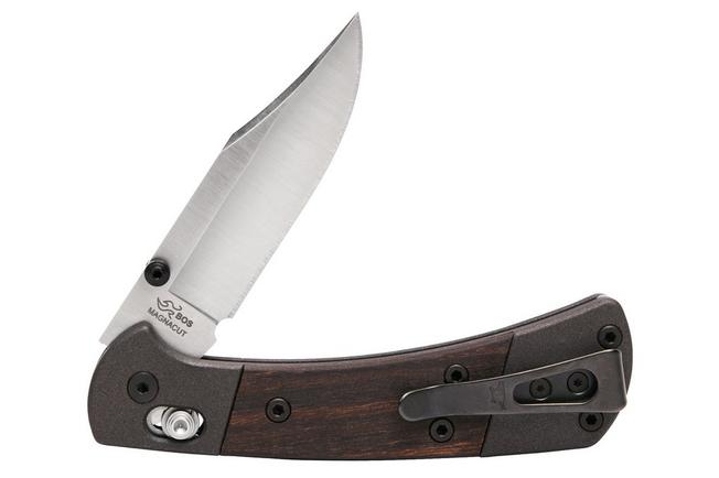 Imagen para Buck 112 Ranger Crossbar Lock 0112BRS18 Satin MagnaCut, Aluminium, Macassar Ebony, navaja