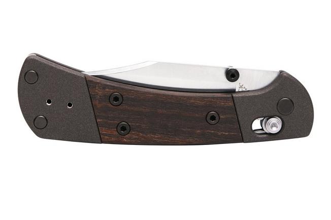 Imagen para Buck 112 Ranger Crossbar Lock 0112BRS18 Satin MagnaCut, Aluminium, Macassar Ebony, navaja