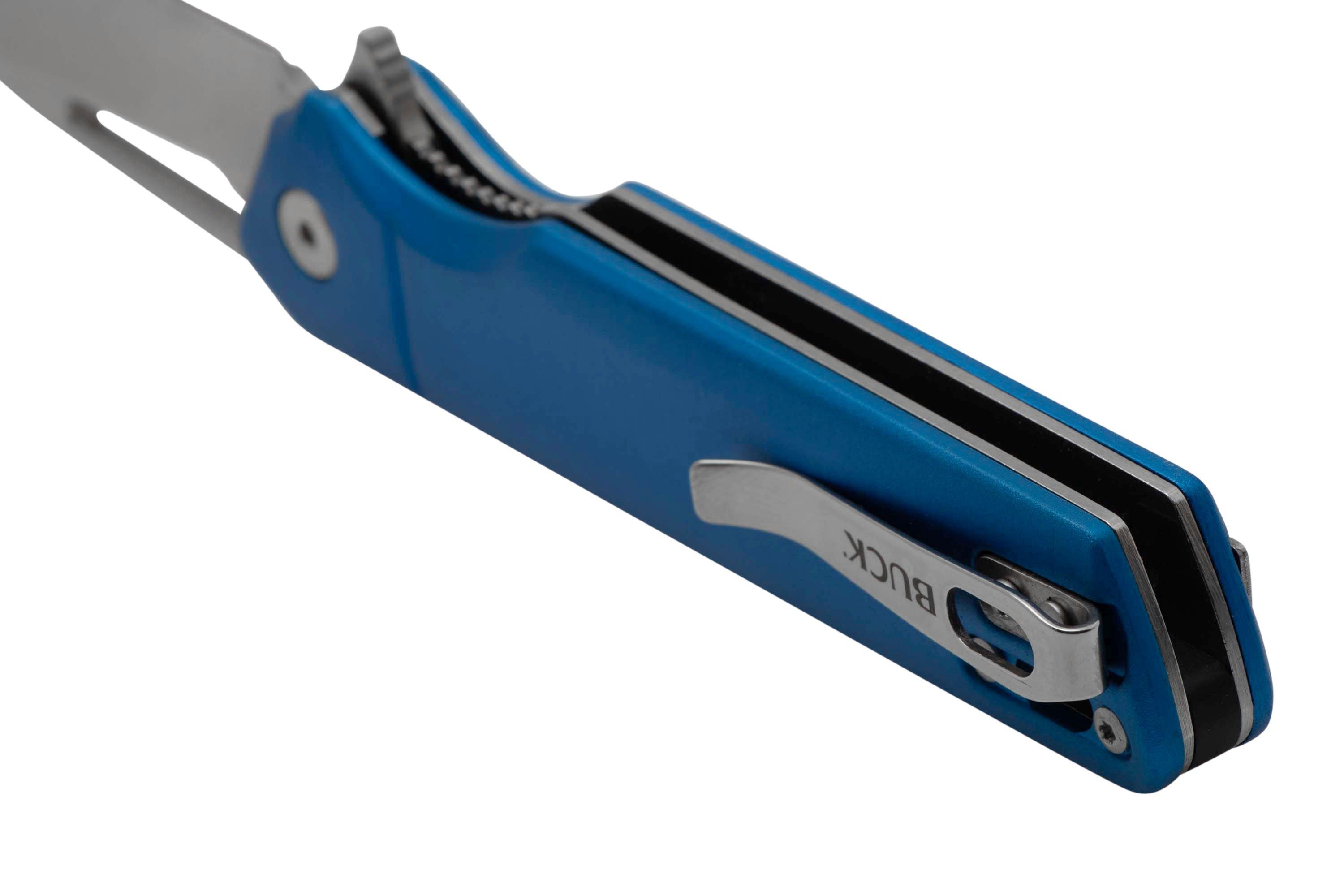 Buck Infusion Drop Point 0239bls Blue Aluminum Pocket Knife 