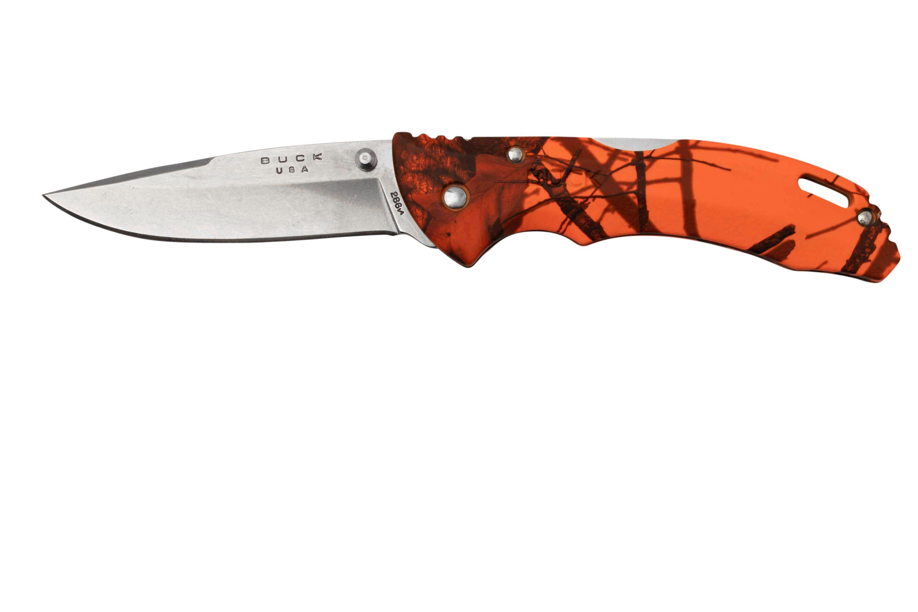 Buck Bantam BHW, Mossy Oak, Blaze Orange Camo 0286CMS9 pocket knife ...