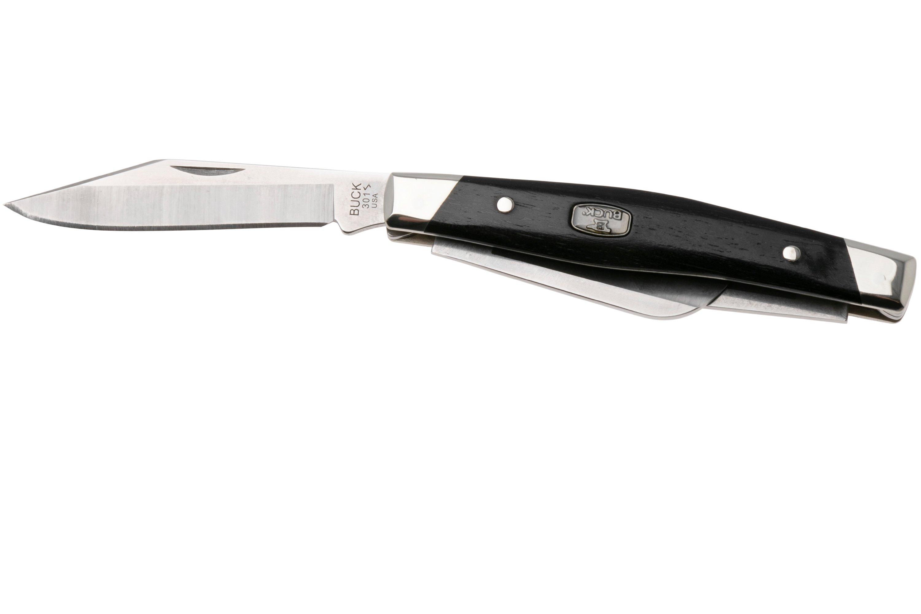 Buck Stockman 0301BRS2, Satin 420HC, Ebony pocket knife ...