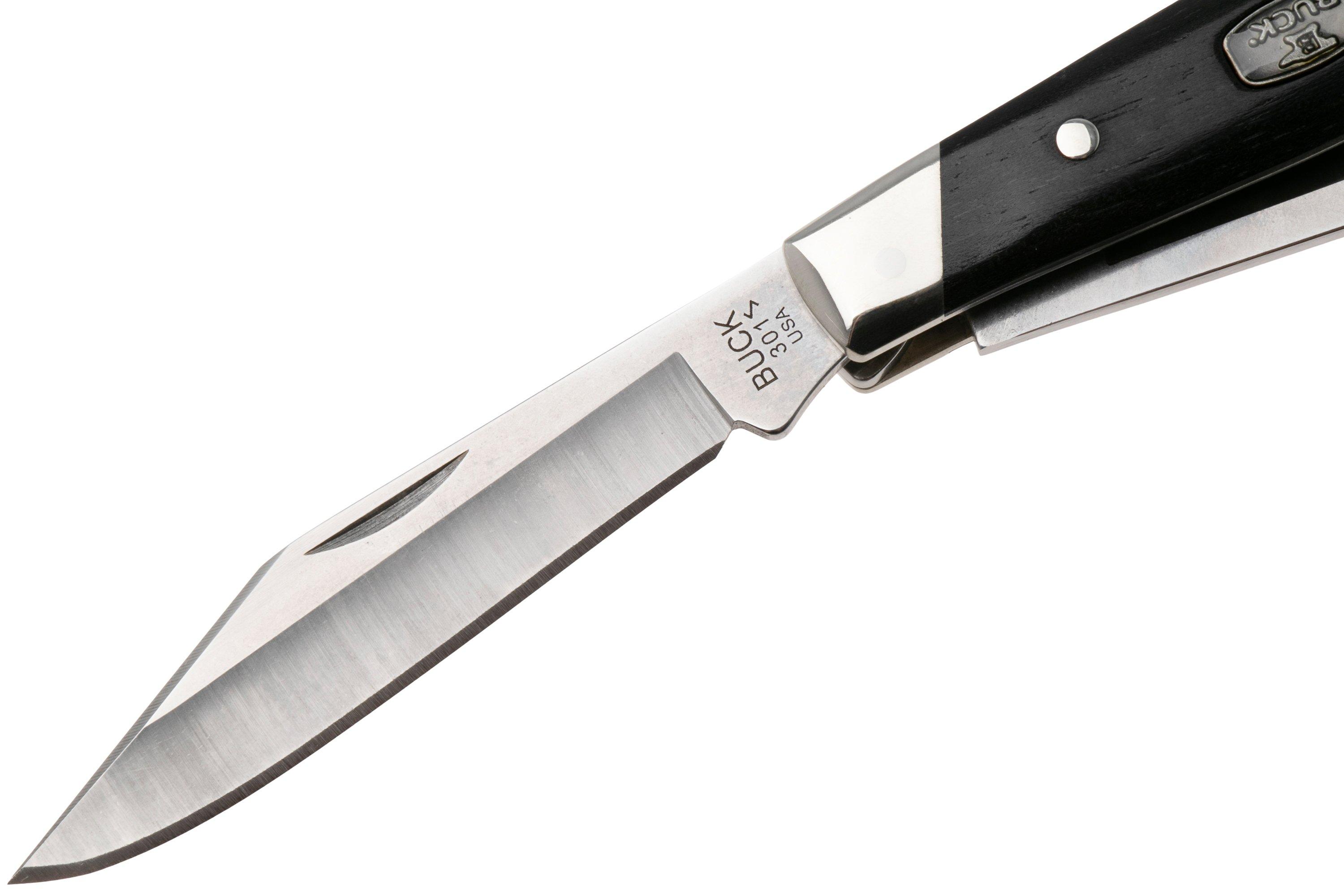 Buck Stockman 0301BRS2, Satin 420HC, Ebony pocket knife ...