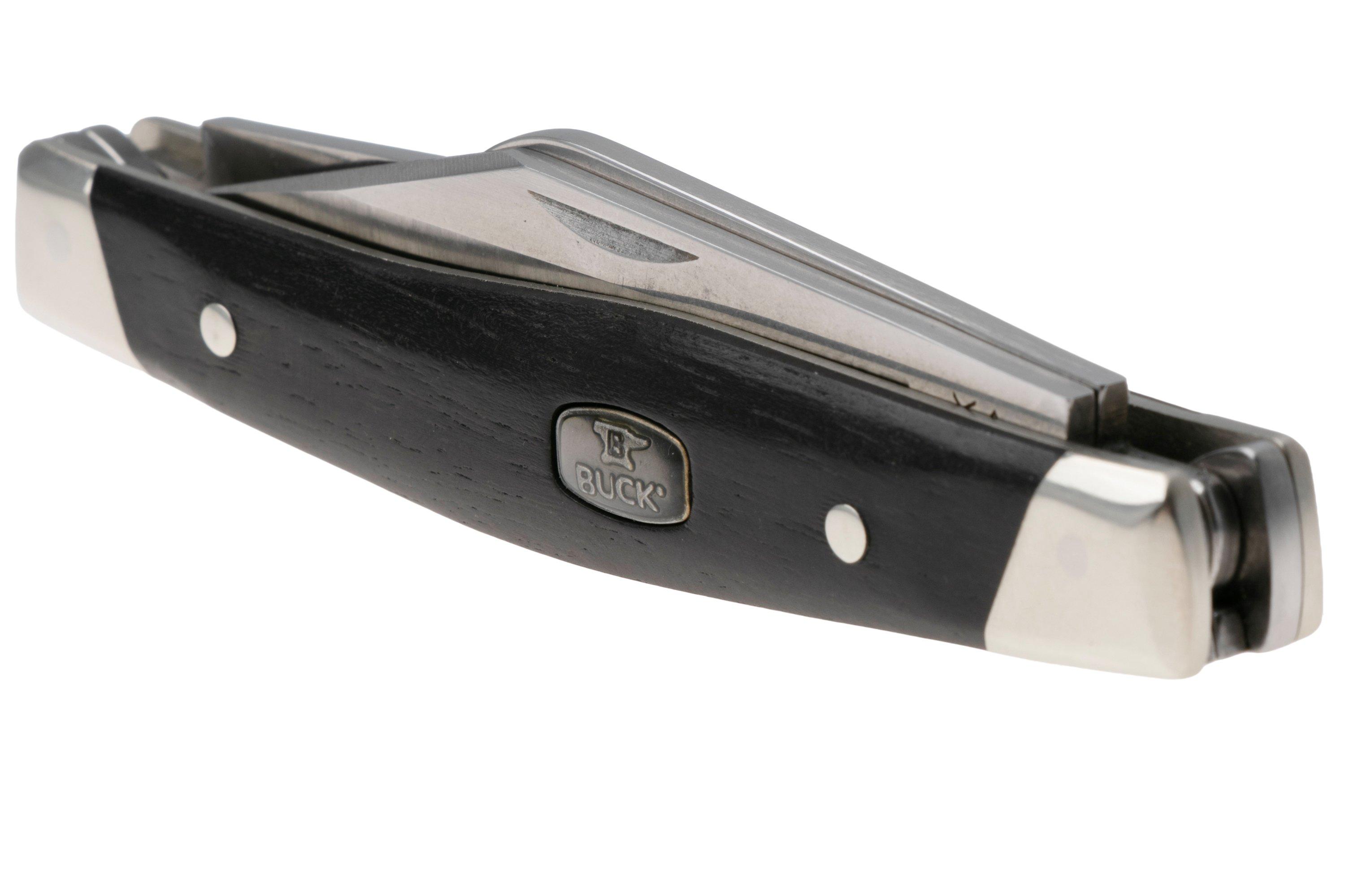 Buck Stockman 0301BRS2, Satin 420HC, Ebony pocket knife ...