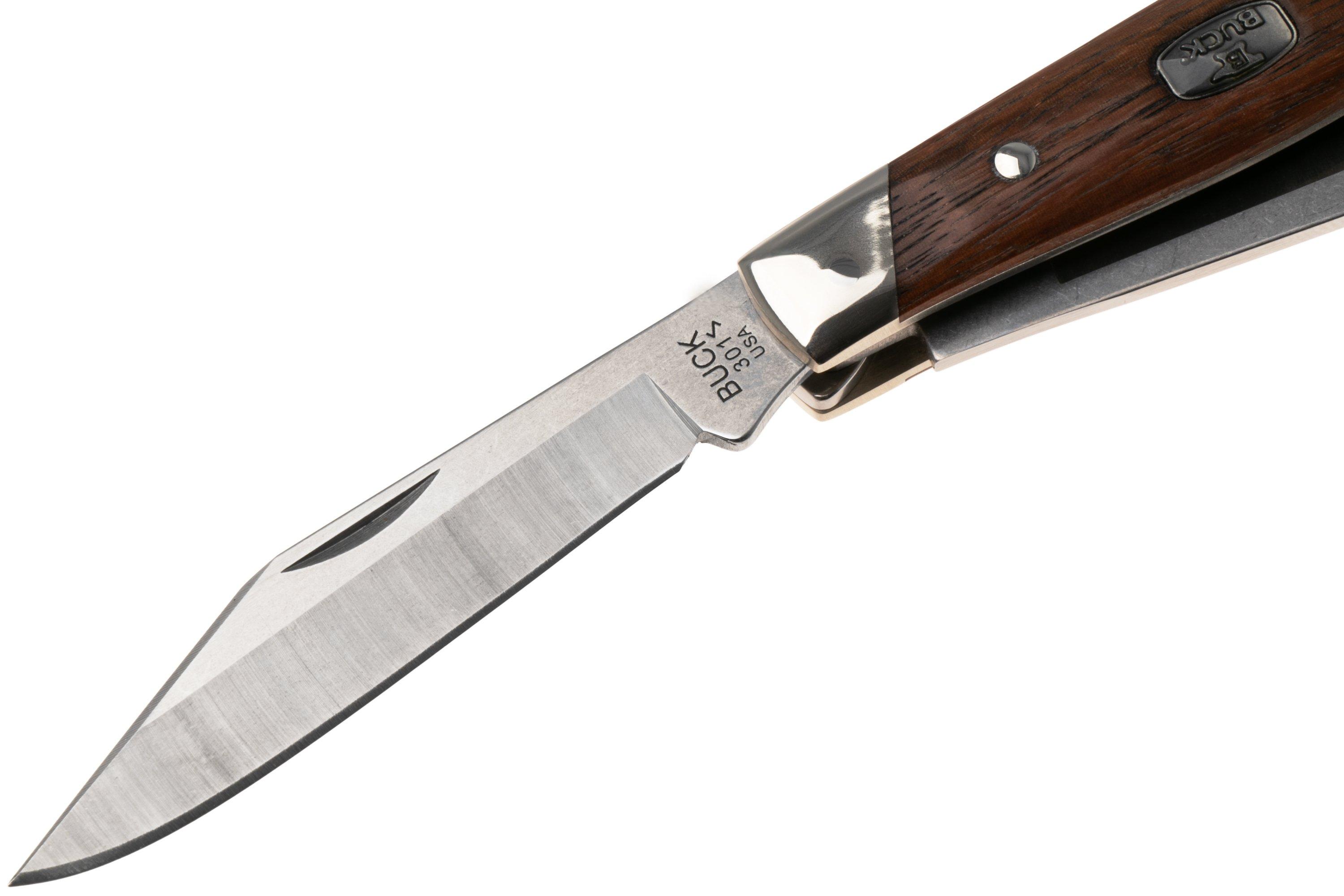 Buck Stockman 0301BRS3, Satin 420HC, Granadillo pocket knife ...