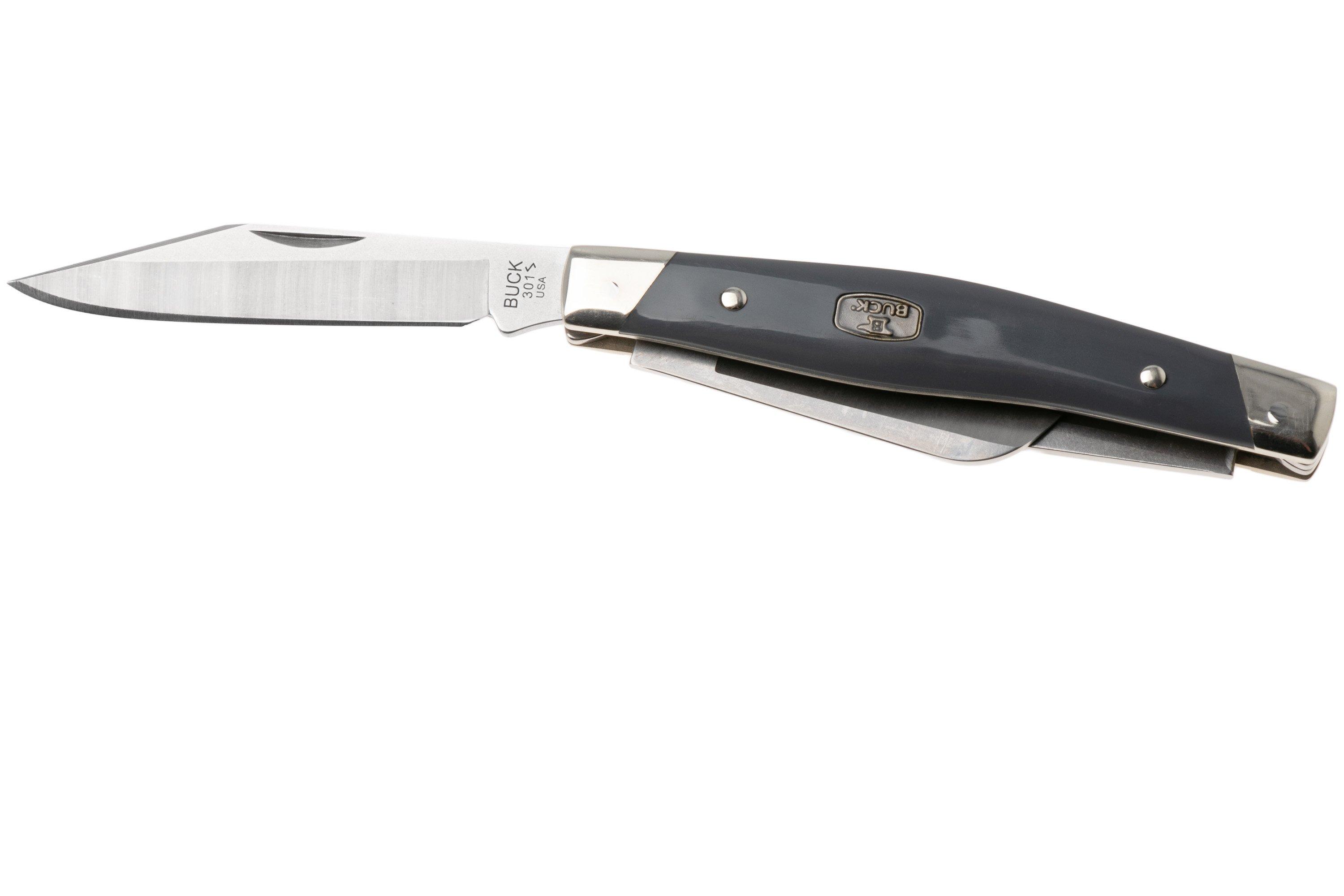 Buck Stockman 0301GYS2-B Satin 420HC, Gray Synthetic, Nickel Silver ...