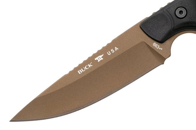 Image for Buck 663 Alpha Guide Backcountry 0663BKS1 Bronze Cerakote 420HC, Black VeraFlex Rubber & GFN, fixed knife