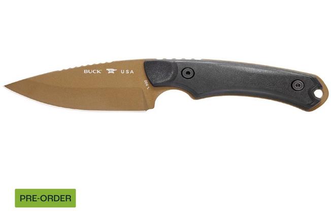 Image for Buck 664 Alpha Hunter Backcountry 0664BKS Bronze Cerakote 420HC, Black VeraFlex Rubber & GFN, fixed knife