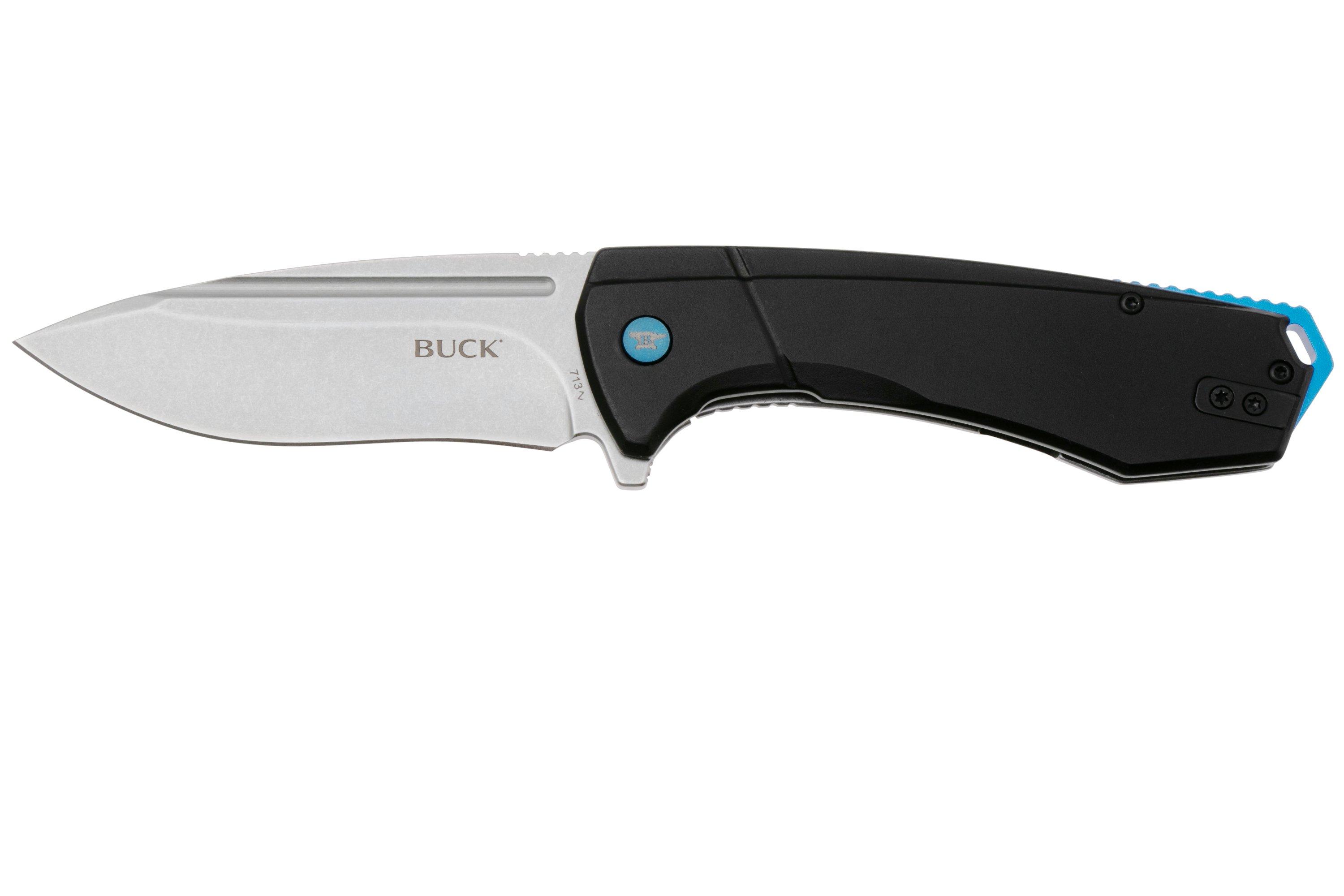 Buck Ruckus 0713BLS Stonewashed D2, Black & Blue Aluminium, pocket