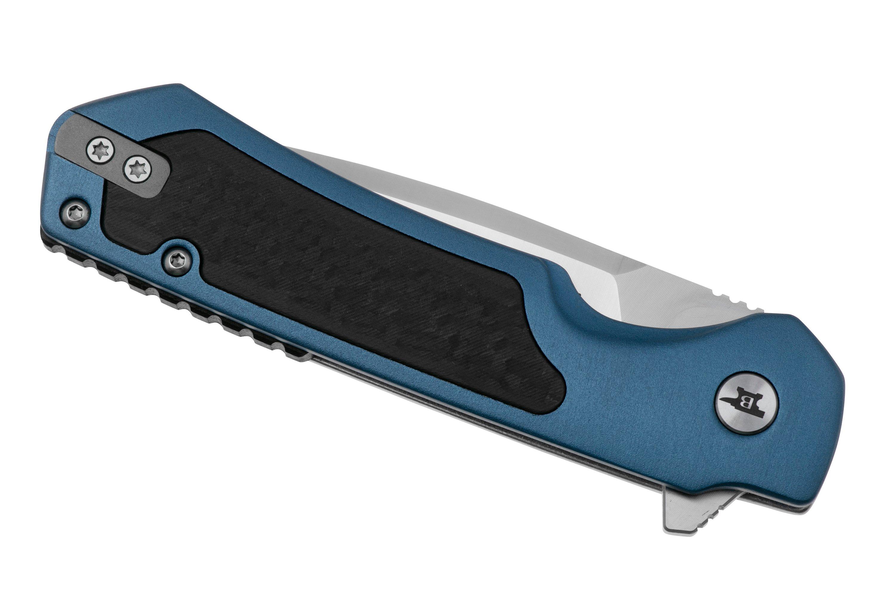 Buck Stinger 0714BLS Satin D2, Blue Aluminium Carbon Inlay, coltello da ...