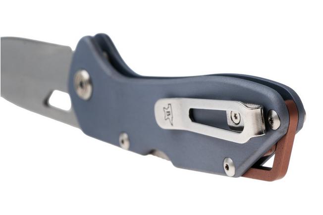 Imagen para Buck 724 Mustang 0724BLS1 Bead Blasted 420HC, Dark Blue Aluminum, navaja