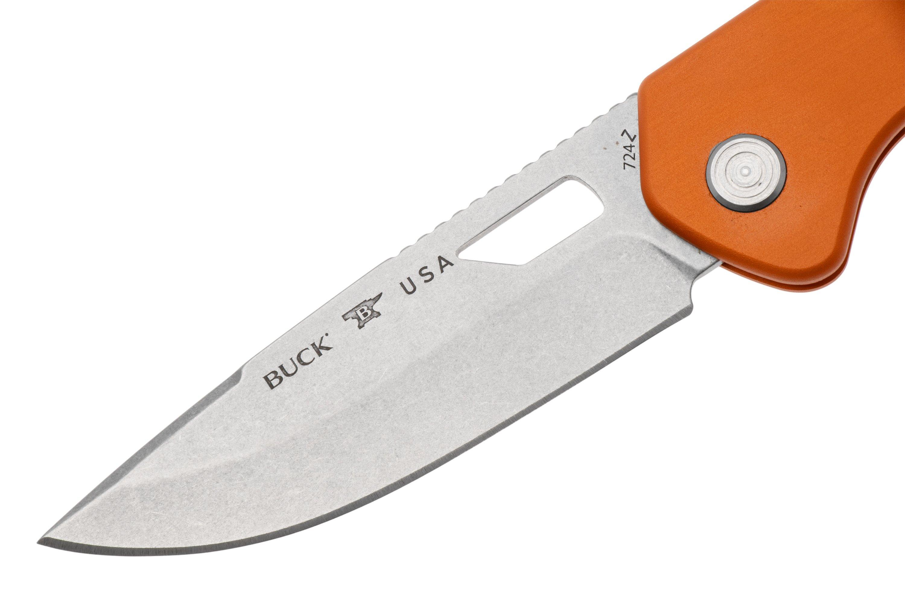 Buck 724 Mustang 0724ORS Bead Blasted 420HC, Orange Aluminum